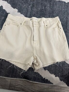 Old Navy Cream Denim Cutoff Shorts
